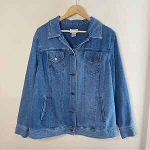 BRIDGEWATER STUDIOS Button-Front Denim Jacket, 18W